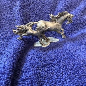 Bronze-Tone Running Horse Figurine - Decorative Home Accent